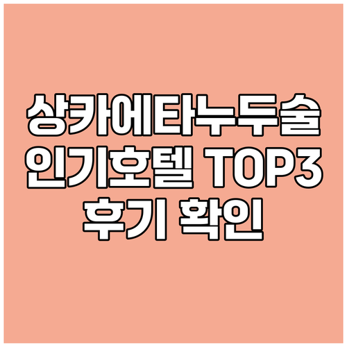 상카에타누두술 인기 호텔 TOP 3 