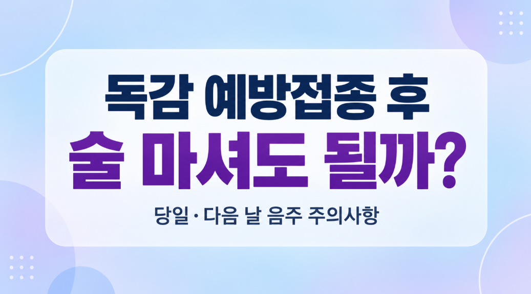 독감 예방접종 후 술 마셔도 될까? 당일·다음 날 음주 전 확인할 점