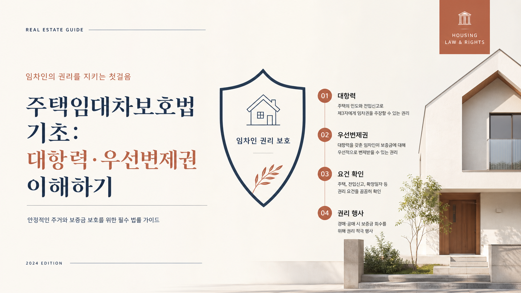 주택임대차보호법 기초: 대항력·우선변제권 이해하기 핵심 내용을 설명하는 부동산 안내