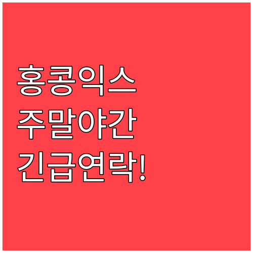홍콩익스프레스 심야 및 주말 긴급 연..
