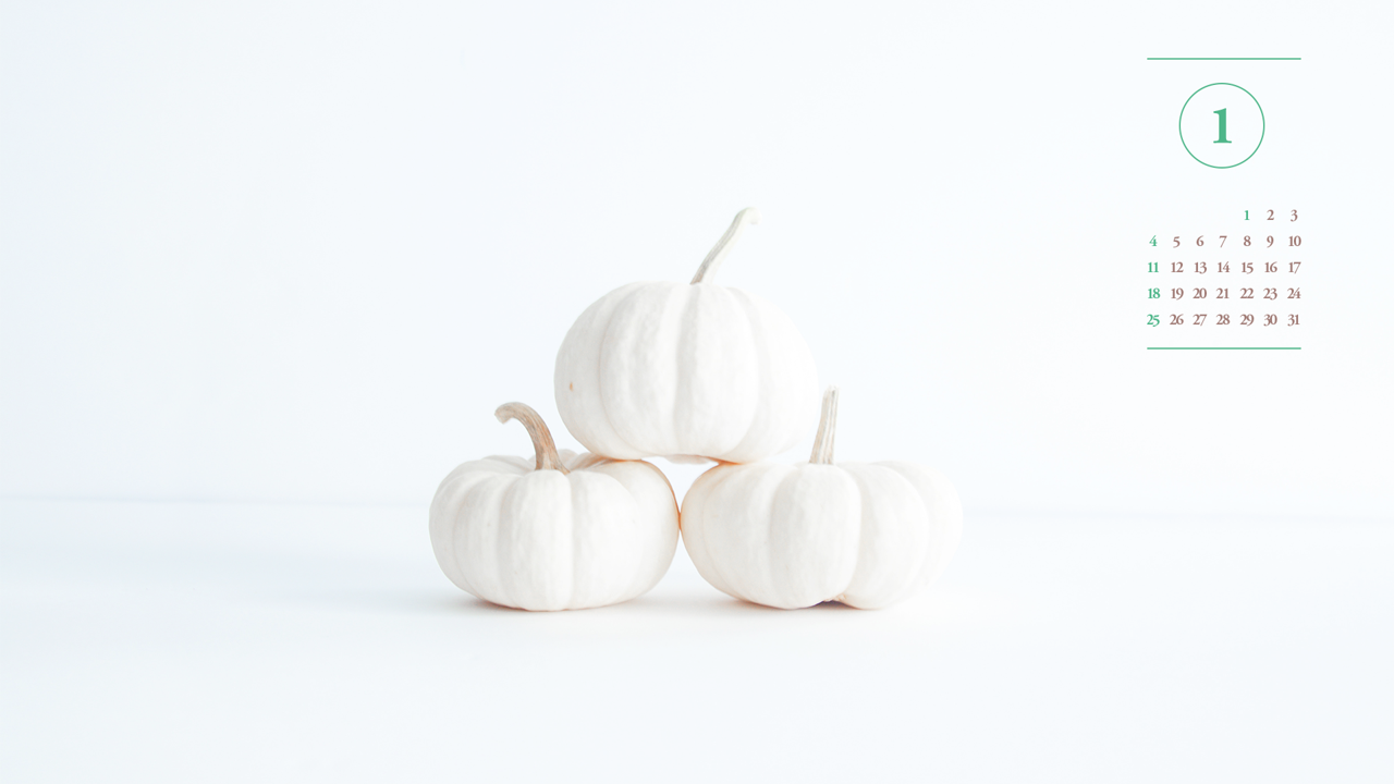07 하얀색 호박 A - 2026년1월 달력배경화면