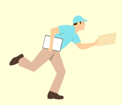 쿠팡플레이 쿠팡와우 무료체험 혜택 중 하나인 내일 새벽 도착 보장을 의미하는 택배기사와 택배박스 사진