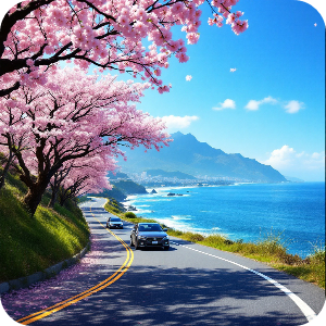 달맞이 고개 벚꽃 이미지