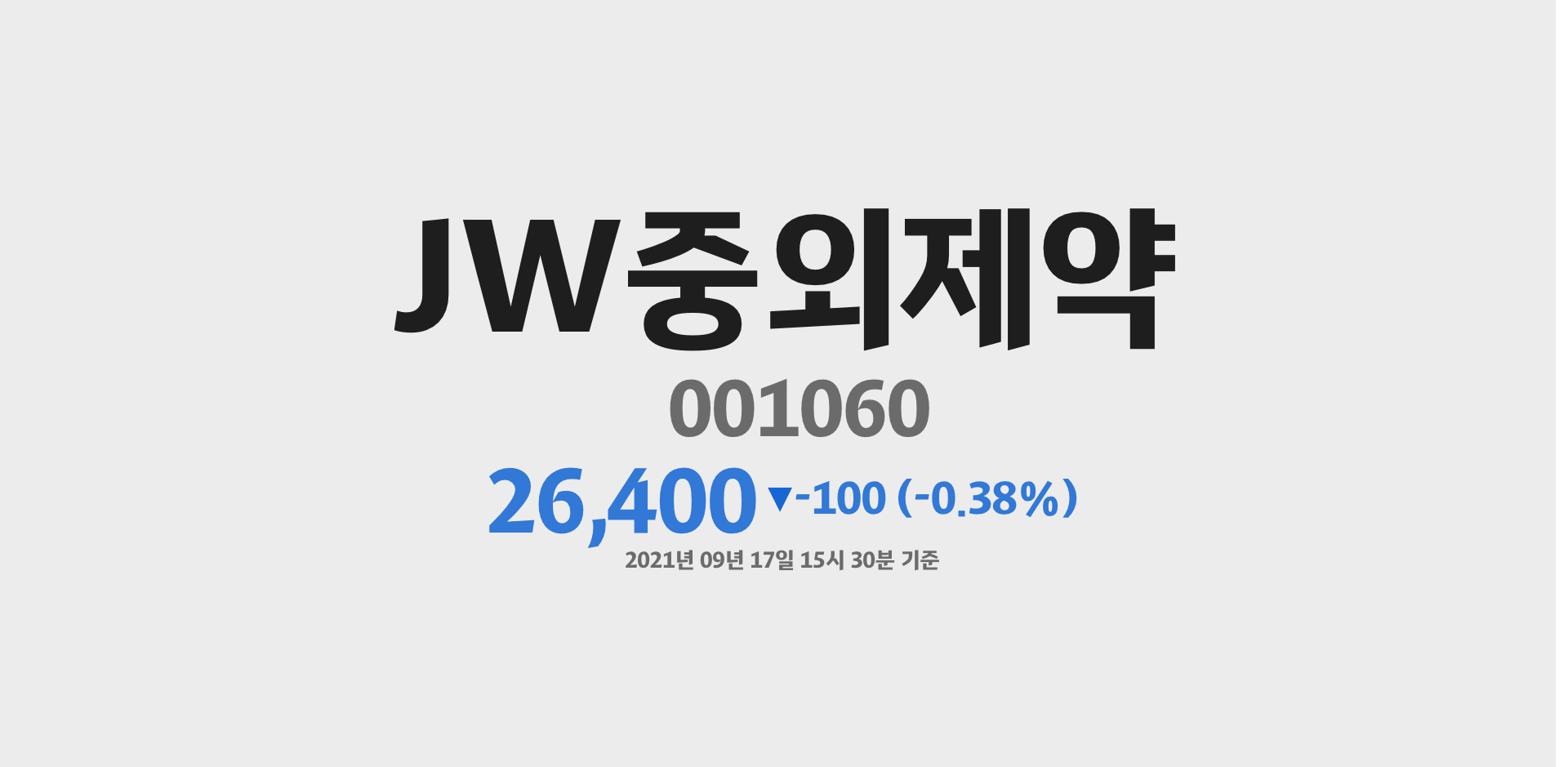 JW중외제약 2021-09-17 15:30:00기준 주가