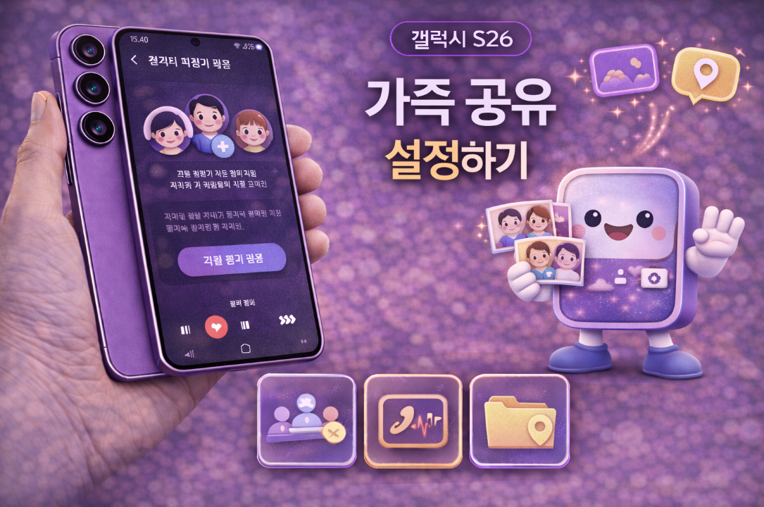 갤럭시 S26 가족 공유 설정하고 활용하는 방법 설명 이미지