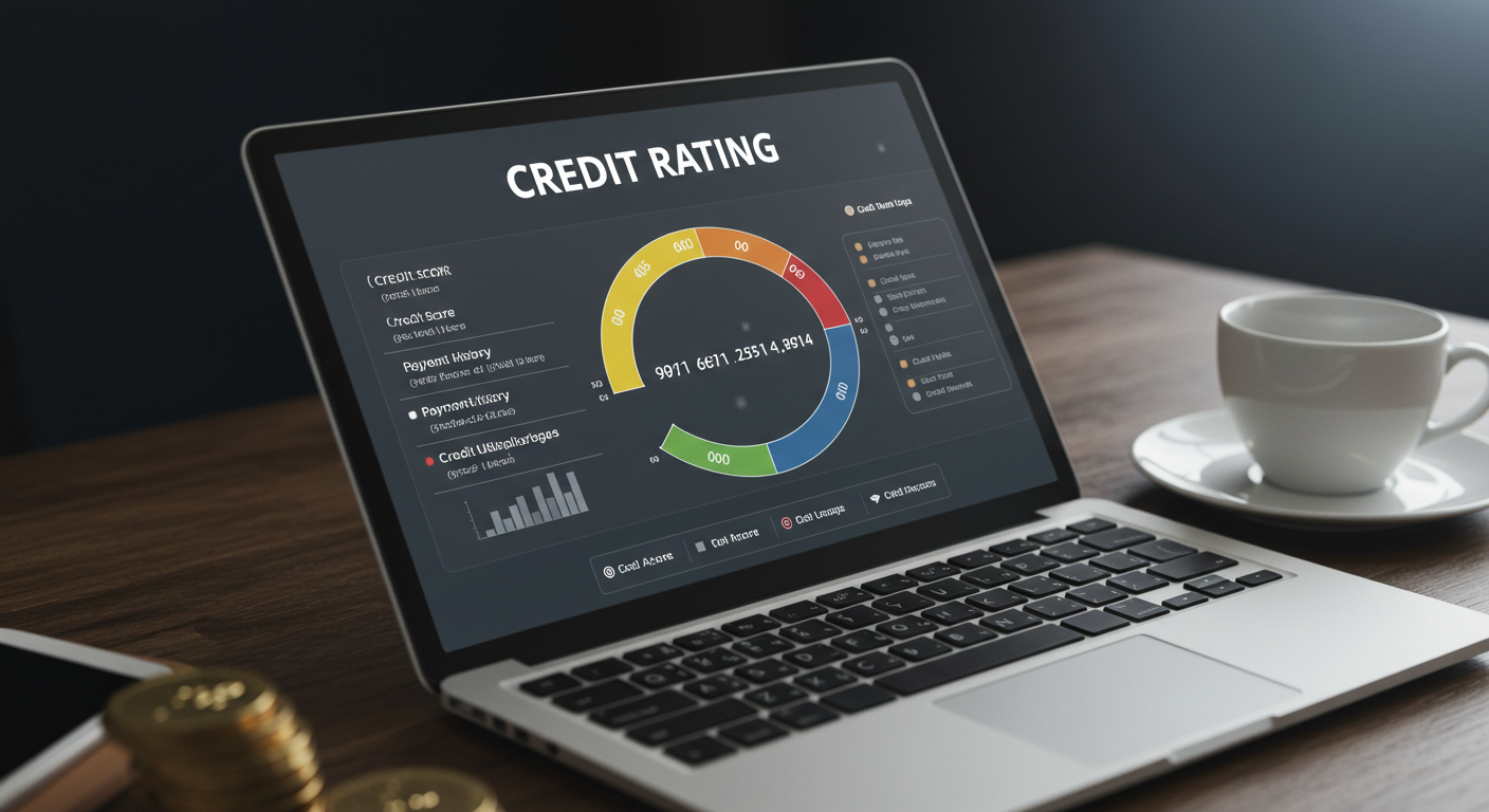 컴퓨터 화면에 신용등급