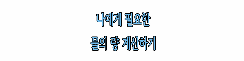 하루 필요한 물의 량 계산하기