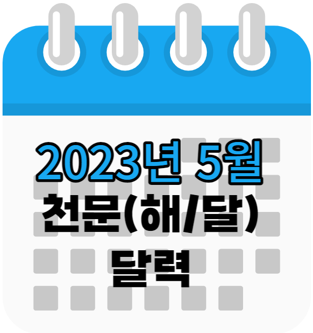 2023년 5월 천문 현상 달력( 일출, 일몰, 월출, 월몰, 천문현상)