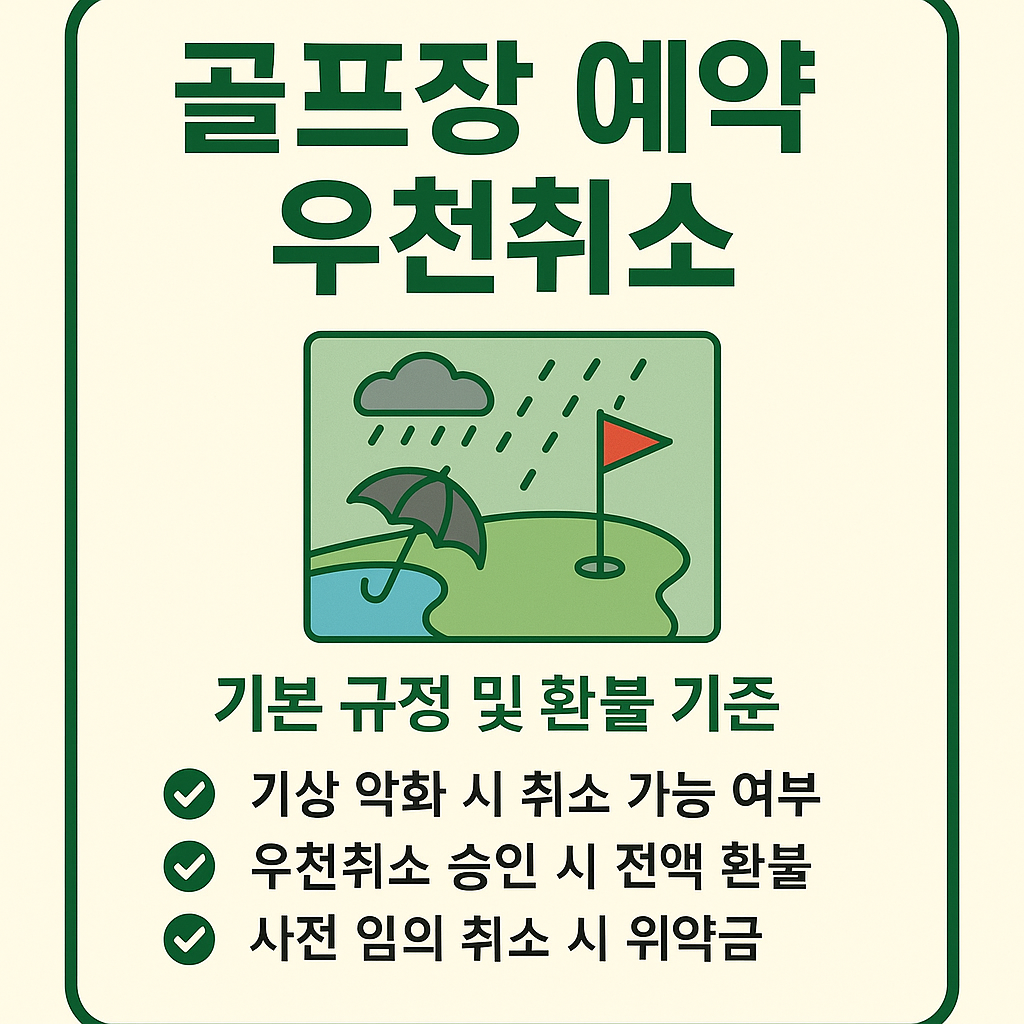 골프장 예약 우천취소, 환불 규정과 실무 팁 완벽 가이드