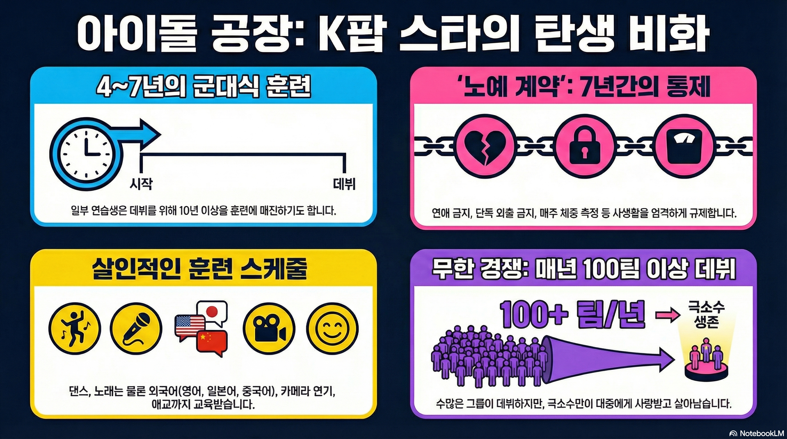 K파 아이돌의 혹독한 훈련 과정, 인포그래픽