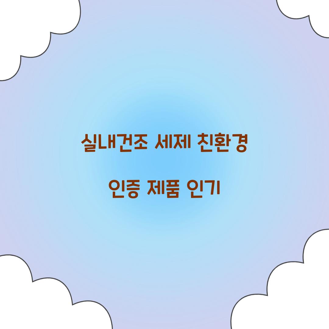 실내건조 세제 친환경 인증 제품 인기 