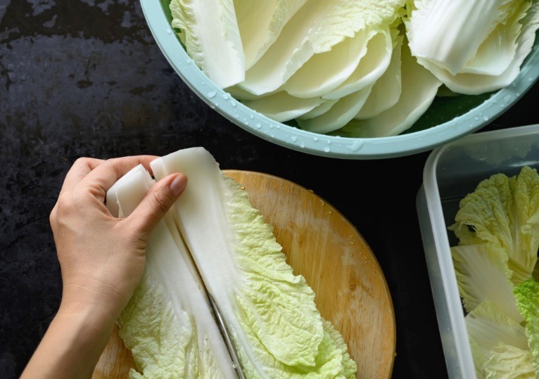 봄동 비빔밥 재료손질