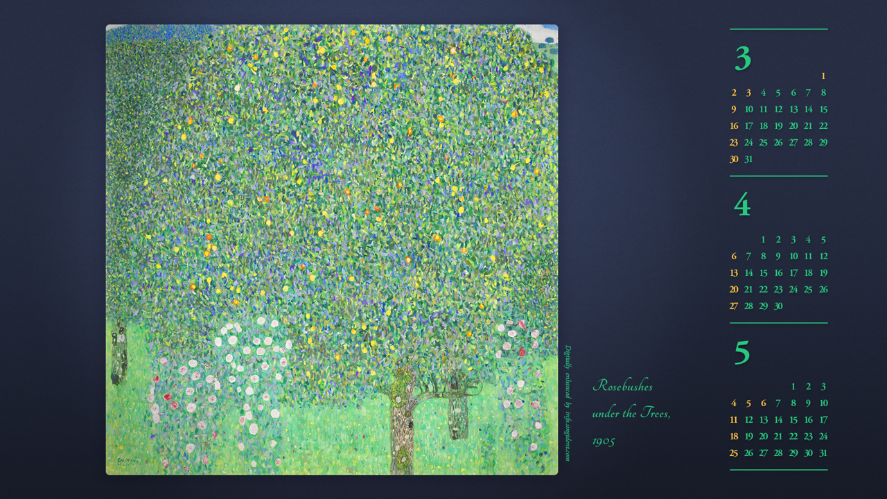 03 나무 아래 장미덤불 B - 2025년4월 노트북배경화면