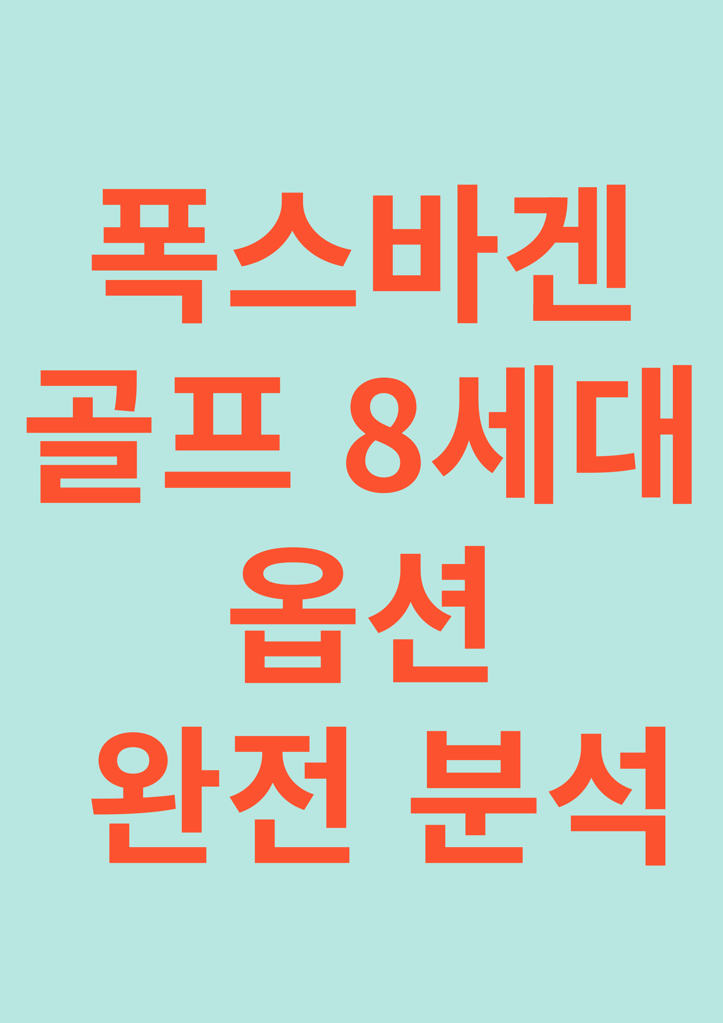 폭스바겐 골프 8세대 옵션 완전 분석