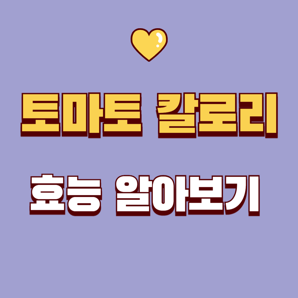 토마토 칼로리 및 효능, 알고 드시고 계신가요?