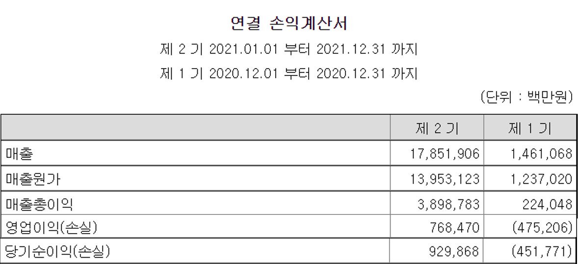 LG에너지솔루션 손익계산서