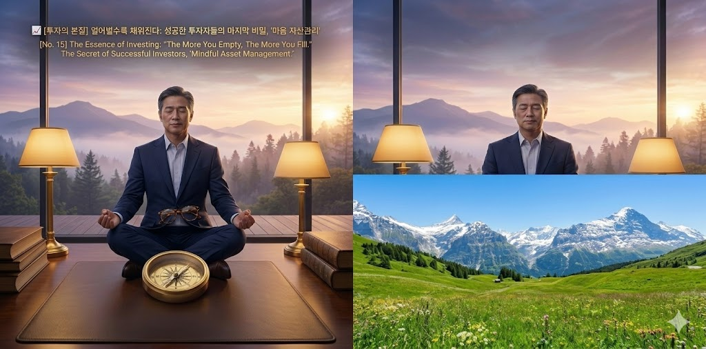 Zurich high-tech digital control room and pristine Swiss Alps panorama.