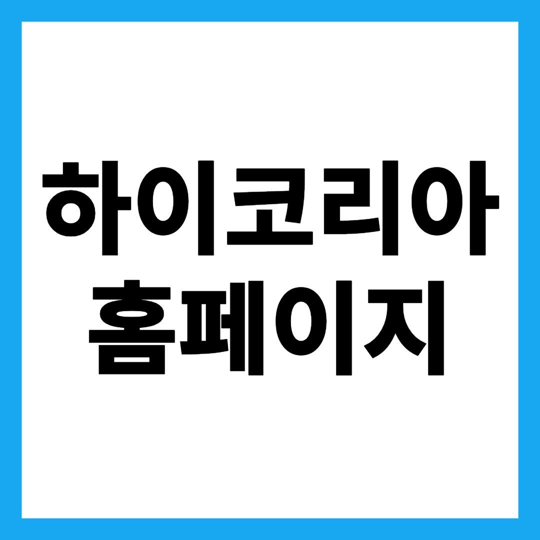 하이코리아 홈페이지