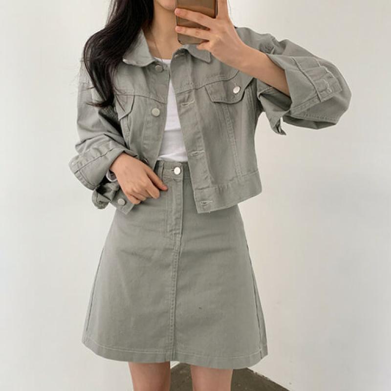 더핑크 더핑크 도슨 코튼 데님 투피스 set