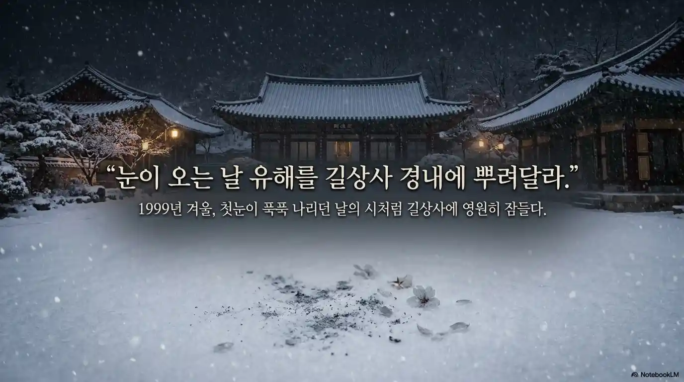 1999년 김영한 유언 눈 오는 날 유해를 길상사 경내에 뿌려달라 - 백석 나타샤 시처럼 눈 내리는 날 영면