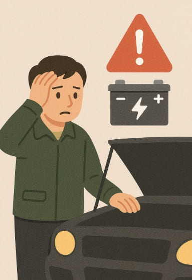 자동차배터리방전으로곤란해보이는사람
