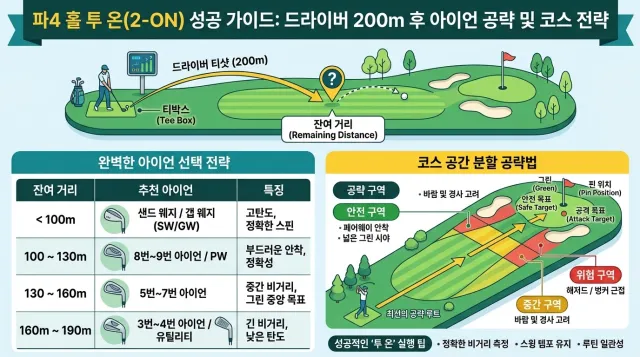 파4홀 투온을 하기위한 설명 이미지