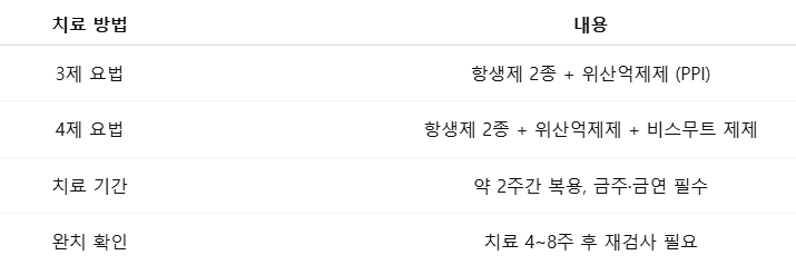 헬리코 박터 항생제 치료 방법