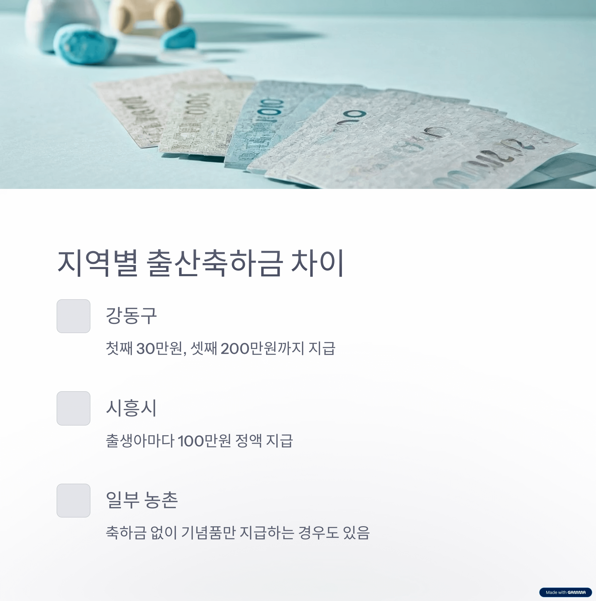 2025 출산축하금·기념품 지역별 정리! 우리 동네는 얼마 줄까?