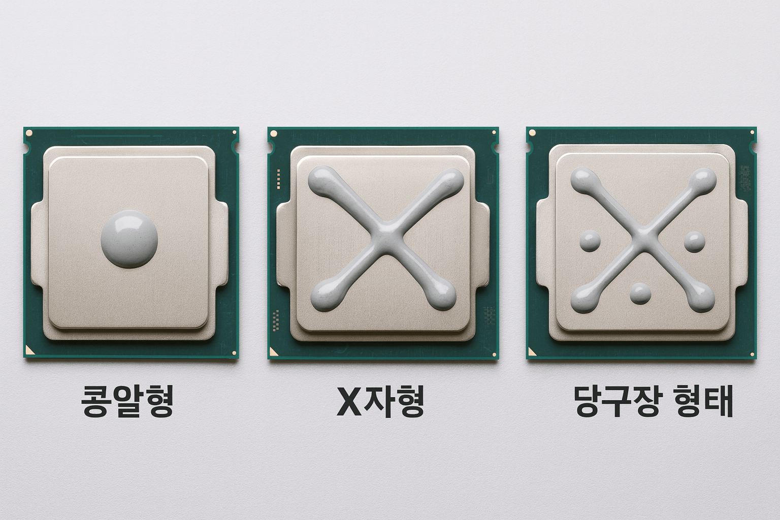 CPU 서멀구리스 도포방법 비교