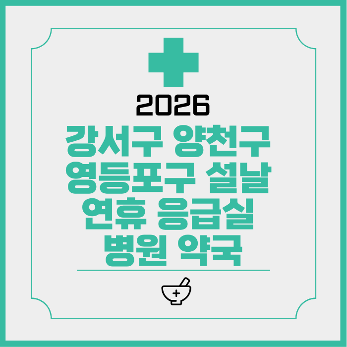 강서구 양천구 영등포구 설날 연휴 응급실 병원 약국