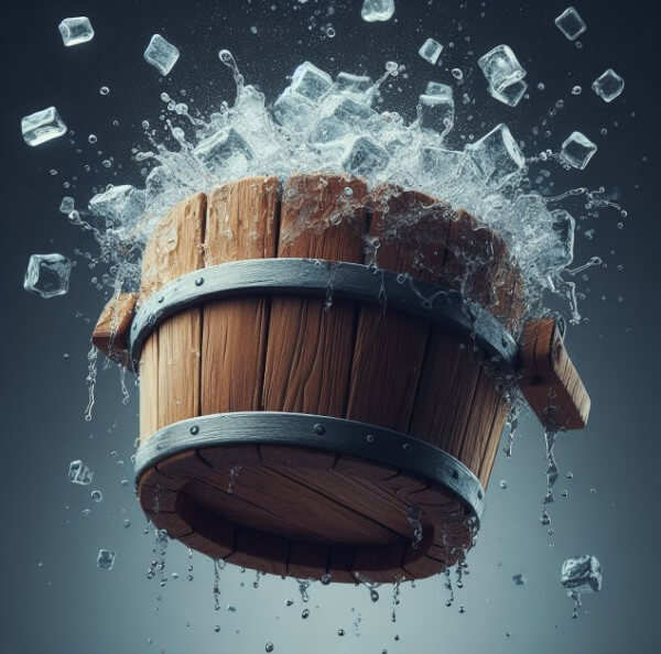 얼음통에 든 얼음들