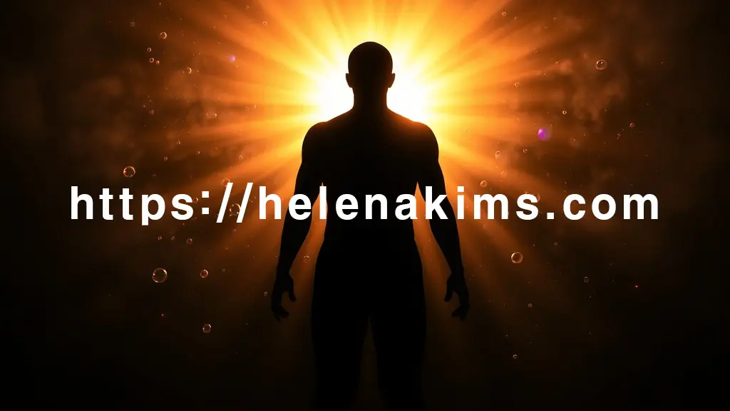 어둡고 칙칙했던 인체 실루엣이 활력 넘치는 밝은 빛으로 채워지는 순간. 주변의 흐릿하고 유해한 활성산소 입자들이 깨끗하게 정화되어 사라지고, 양질의 단백질과 비타민 B군을 상징하는 에너지 방울들이 몸속으로 스며들어 활력을 더한다. 피로가 사라지고 기력이 충전되는 희망찬 분위기를 연출한 이미지.