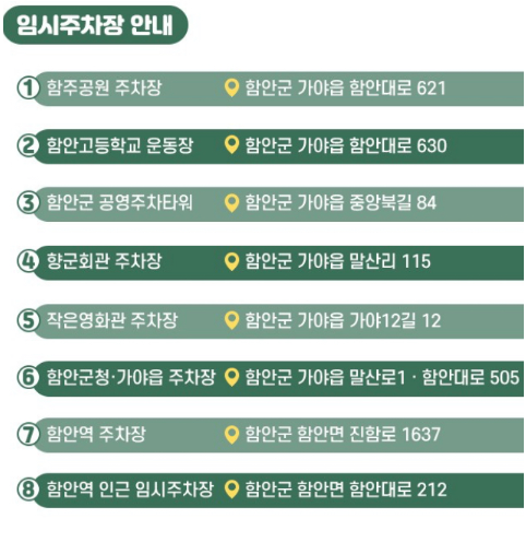 함안낙화놀이 주차장, 무료 주차장,