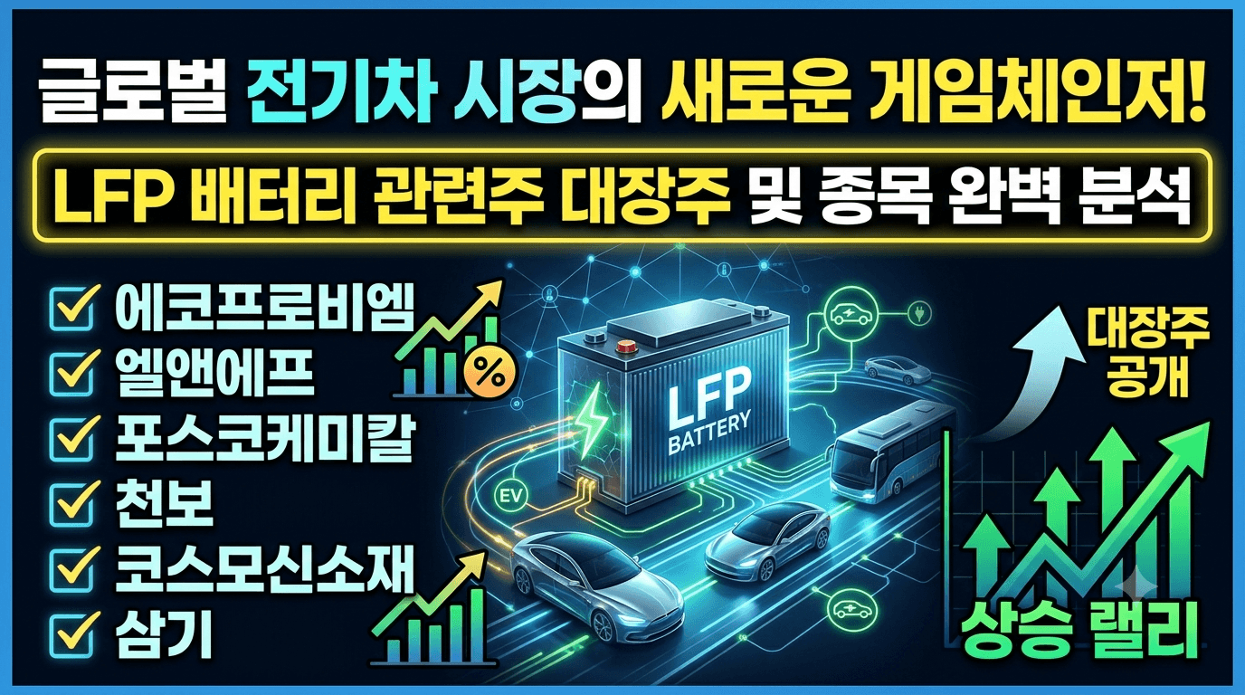 글로벌 전기차 시장의 새로운 게임체인저, LFP 배터리 관련주 대장주 및 종목 완벽 분석