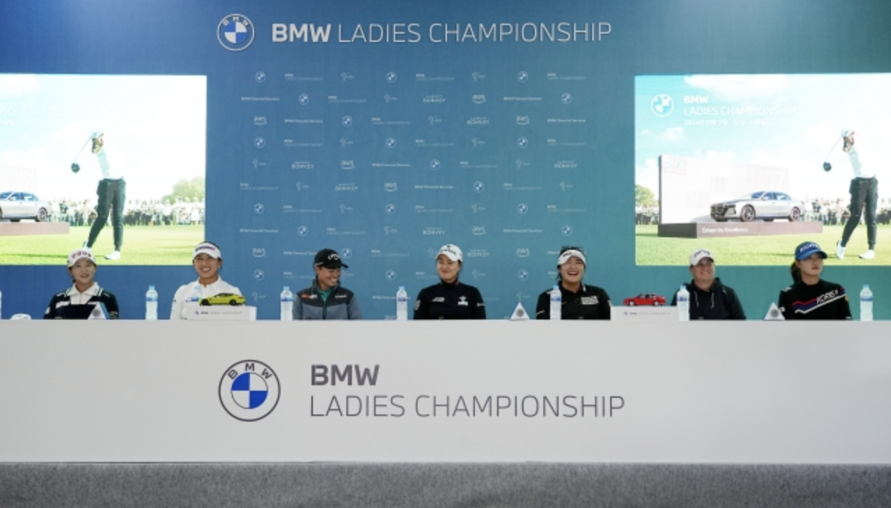BMW레이디스 챔피언십 공식 기자회견 (왼쪽부터) 임진희, 양희영, 사소 유카, 이민지, 로런 코글린, 오수민