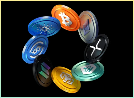 암호화폐 블록체인 토큰을 다양하게 표현하는 이미지