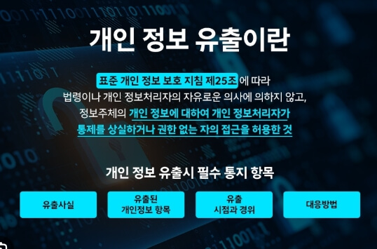 개인정보 유출 화면