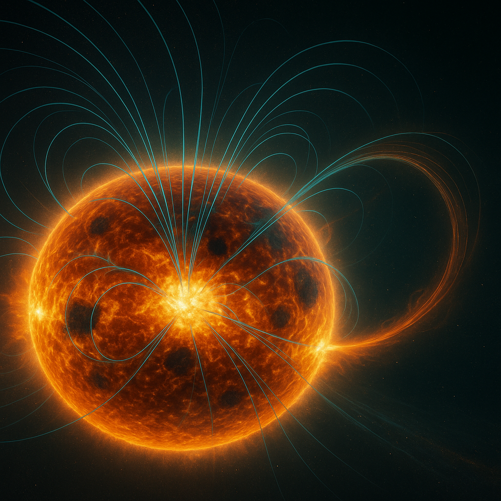 별의 내부에서 자기장이 만들어지고 표면으로 뻗어나가는 과정