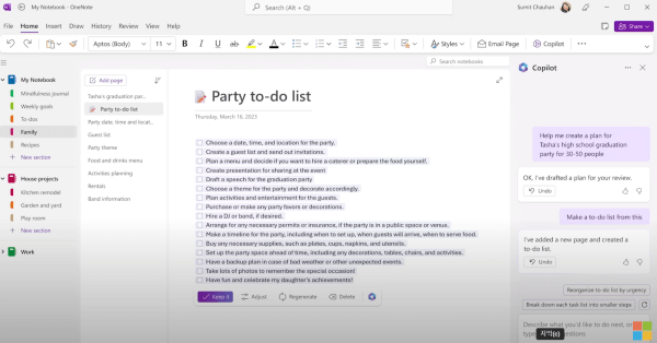 MS 원노트 (MS Onenote Embeded Copilot)