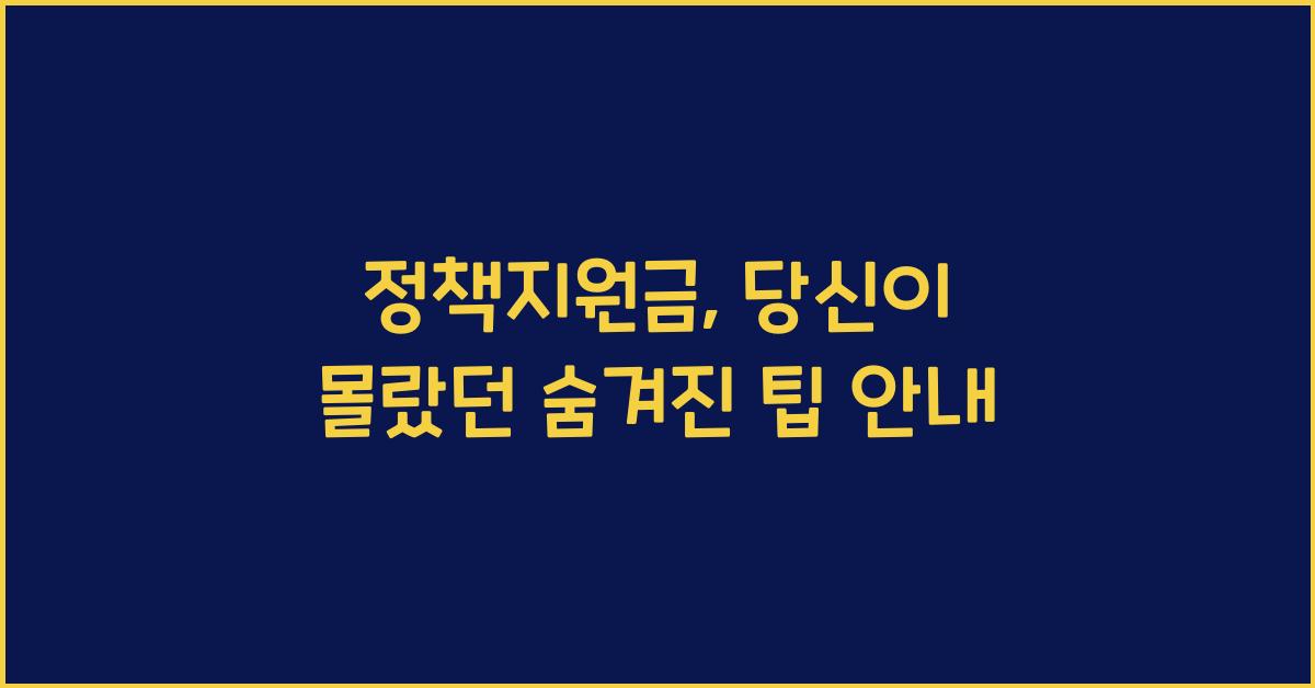 정책지원금