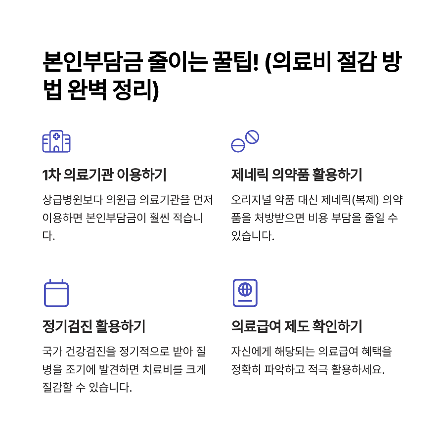 본인부담금 줄이는 꿀팁! (의료비 절감 방법 완벽 정리)