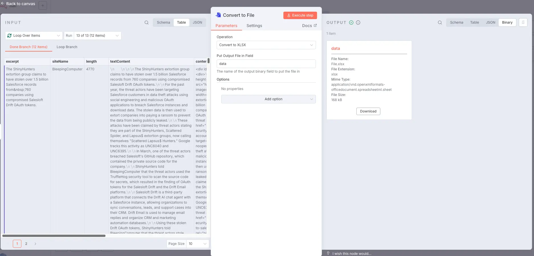 Convert to File(XLSX)