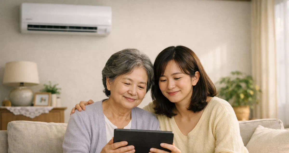 2026 에너지바우처 신청 기간과 지원 금액을 확인하며 다가올 무더위를 대비하는 가족 이미지