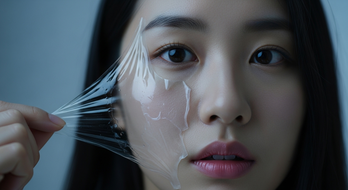 필링 시술후 각질 제거되는 이미지