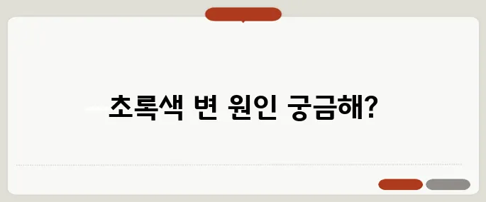 초록색 변 왜 나오지? 장 건강 이상 신호