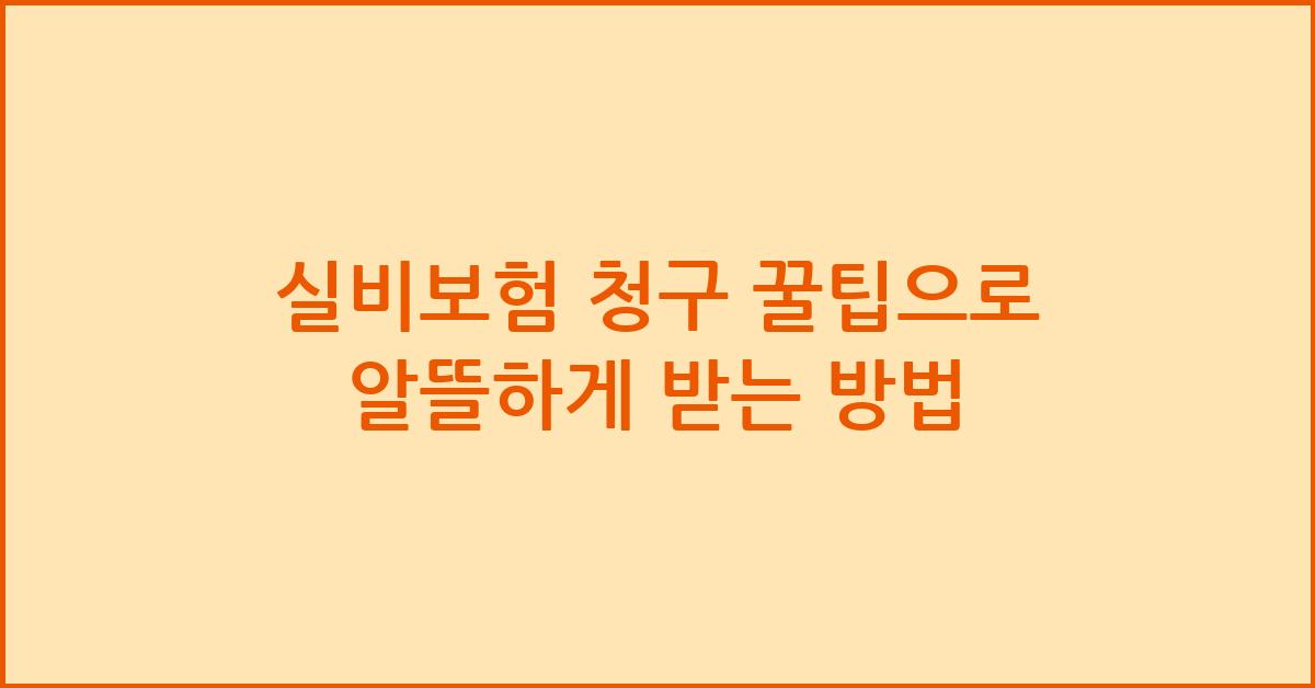 실비보험 청구 꿀팁