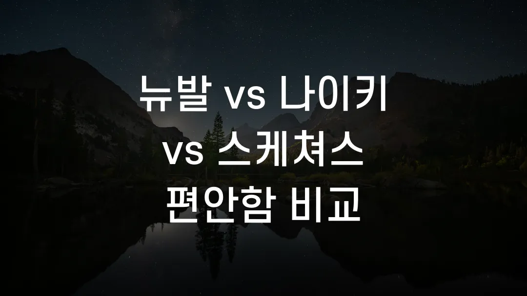 뉴발 vs 나이키 vs 스케쳐스 편안함 비교