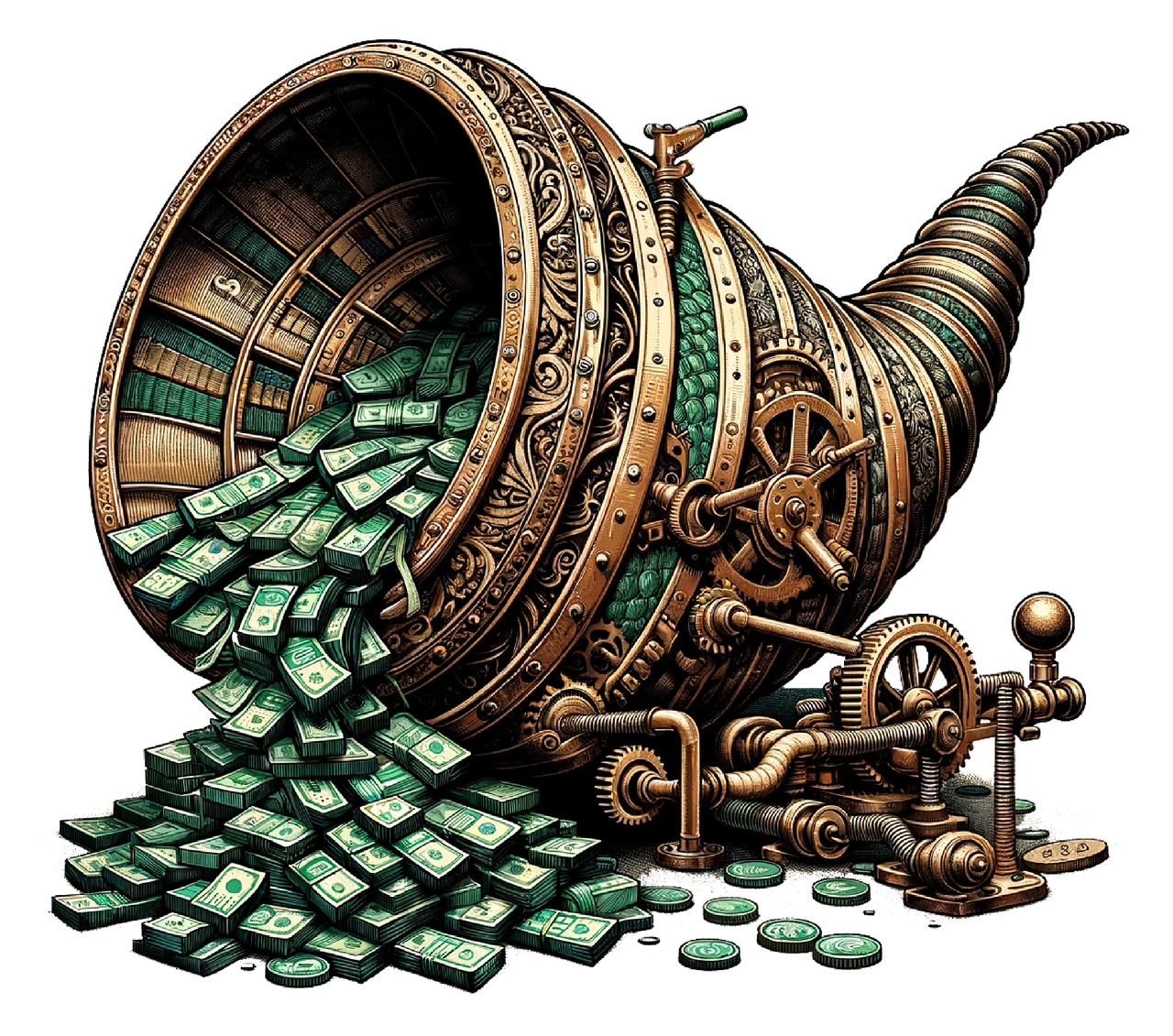 바구니에 돈이 들어있는 이미지