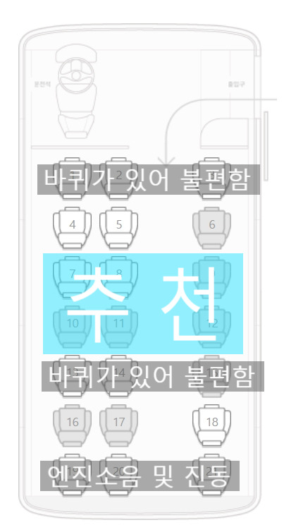 고속버스 자리 추천
4