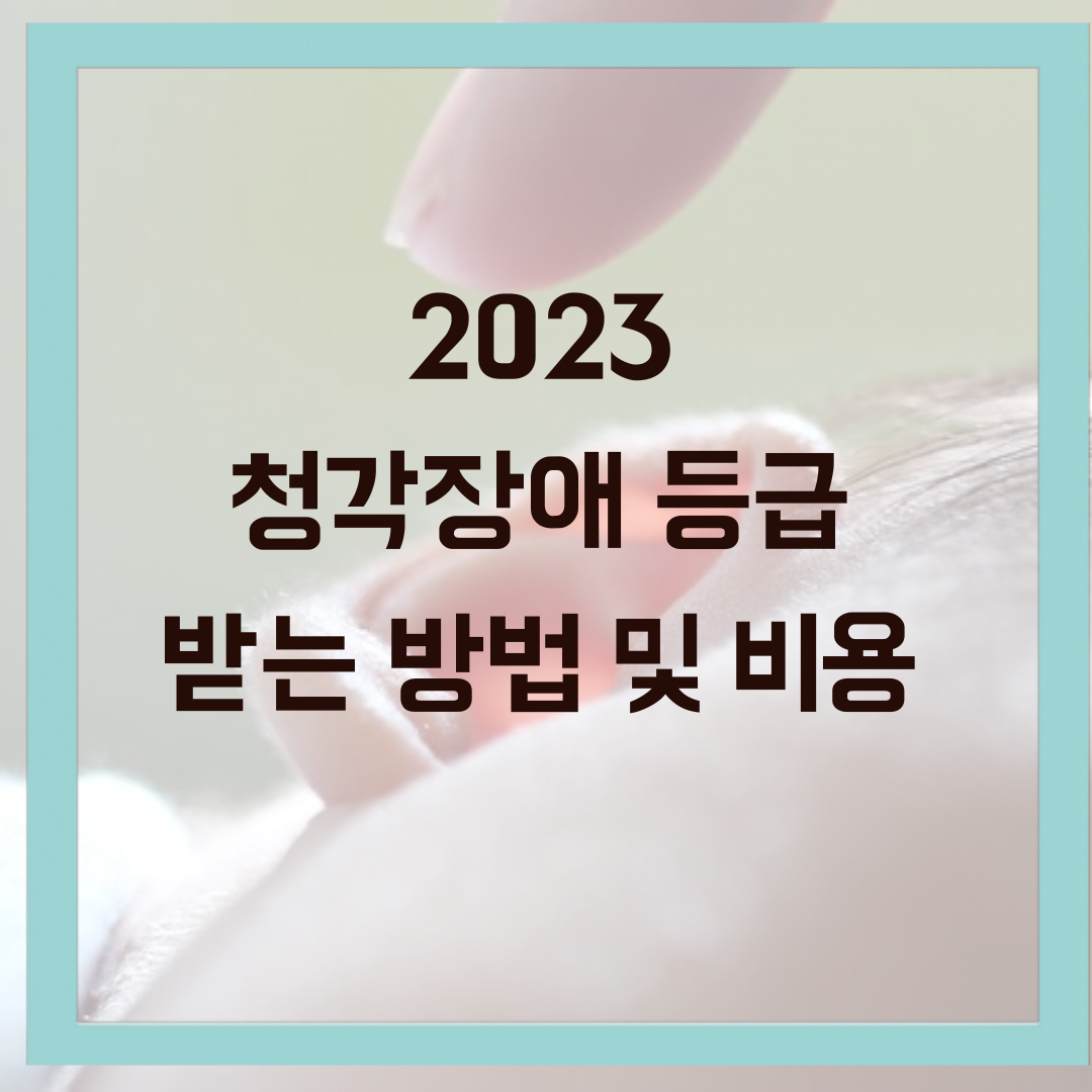 청각장애 등급 받는 방법 및 비용